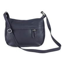 Leather Messenger Bag 392 blue Made in Italy