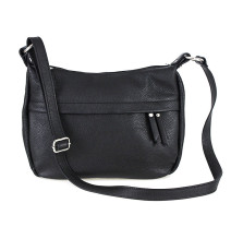 Leder Kuriertasche 392 schwarz Made in Italy