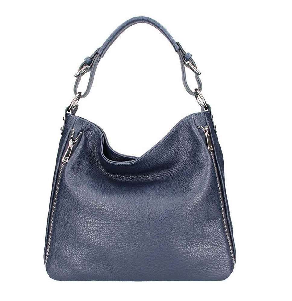 Leather shoulder bag 390 dark blue