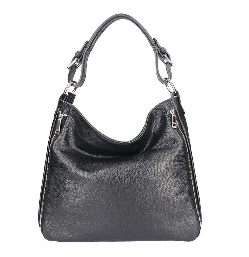 Borsa a spalla in vera pelle 390 nero
