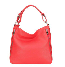 Leather shoulder bag 390 red