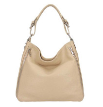 Borsa a spalla in vera pelle 390 taupe