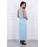 Long dress with slit MI8893 light blue