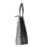 Woman Leather Handbag MI423 zebra Made in Italy