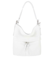 Leder Schultertasche 631 weiß