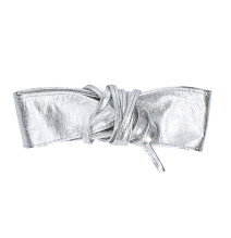 Genuine Leather sash belt 839 silver