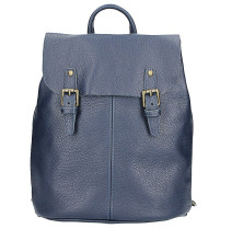 Leather backpack MI202 blue Made in Italy