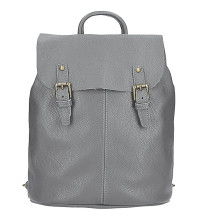 Leather backpack MI202 dark gray Made in Italy 