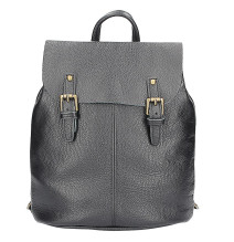 Leather backpack MI202 black Made in Italy