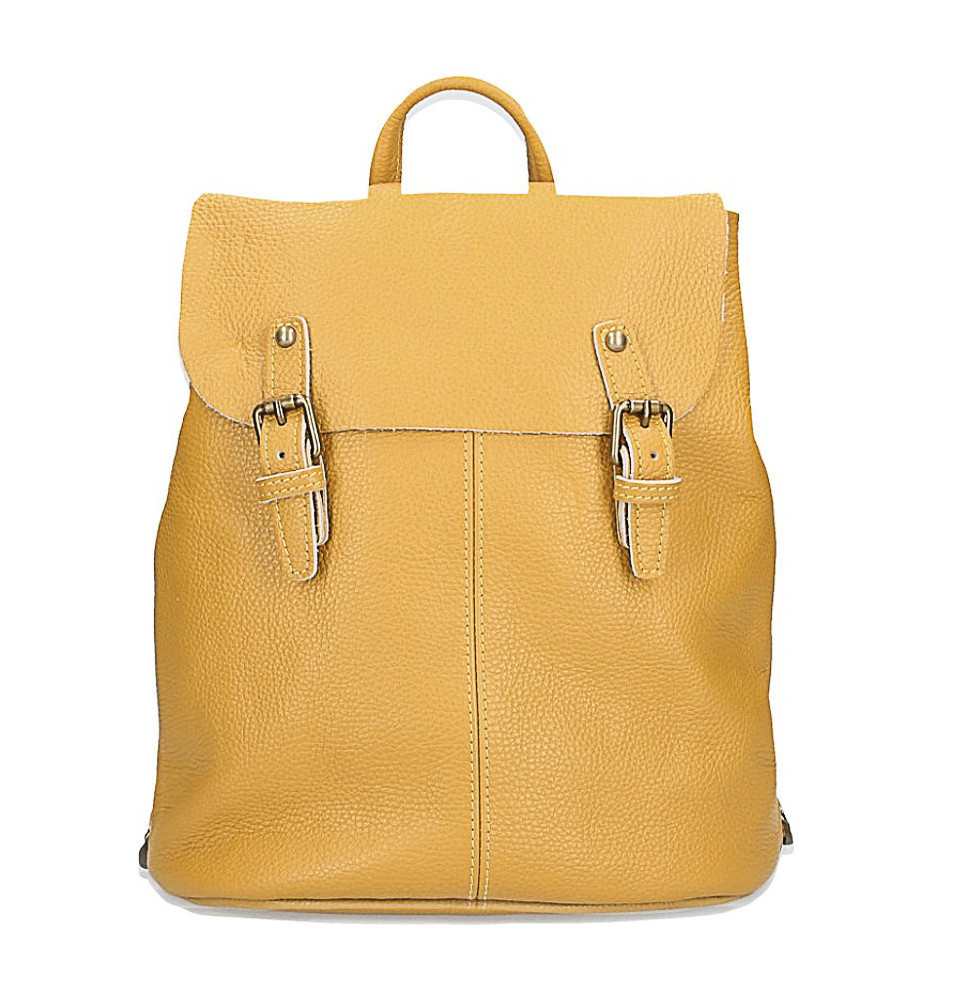 Leather backpack MI202 mustard Made in Italy