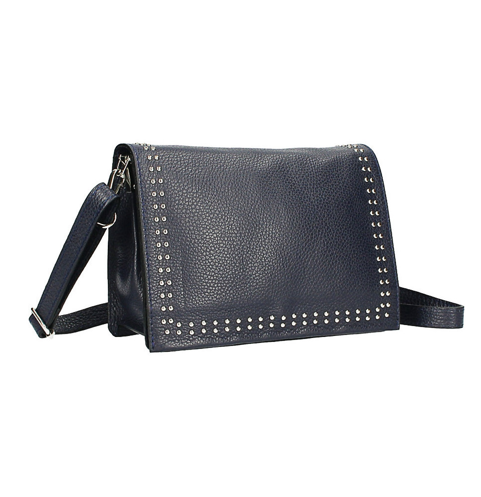 Leather Handbag MI206 Made in Italy blue