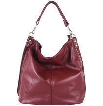 Leather shoulder bag 981 Made in Italy bordeaux