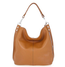 Leather shoulder bag 981 Made in Italy cognac