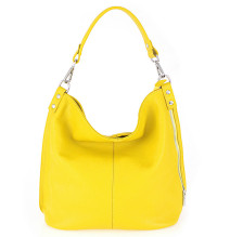 Borsa a spalla in vera pelle 981 Made in Italy giallo