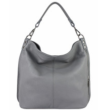 Leather shoulder bag 981 Made in Italy gray