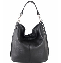 Echt Leder Schultertasche 981 Made in Italy schwarz