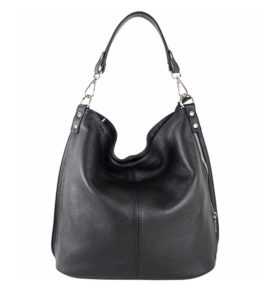 Leather shoulder bag 981 Made in Italy black