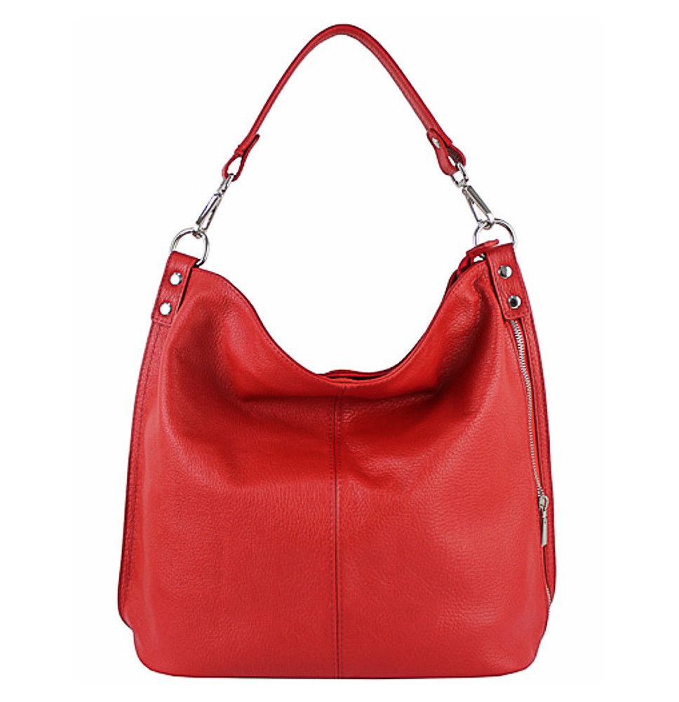 Borsa a spalla in vera pelle 981 Made in Italy rosso
