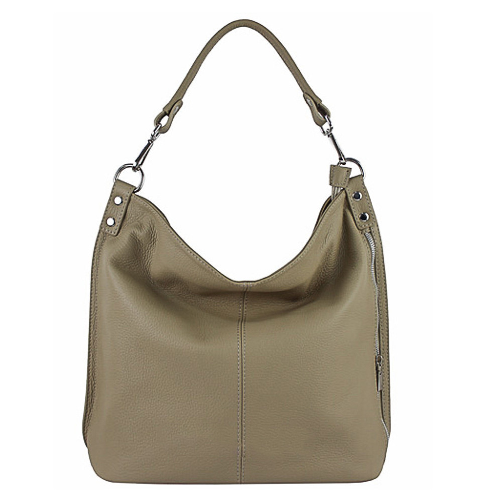Leather shoulder bag 981 Made in Italy taupe