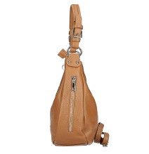 Leather shoulder bag 210 Made in Italy cognac