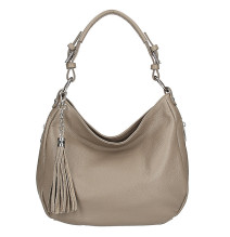 Borsa a spalla in vera pelle 210 Made in Italy fango