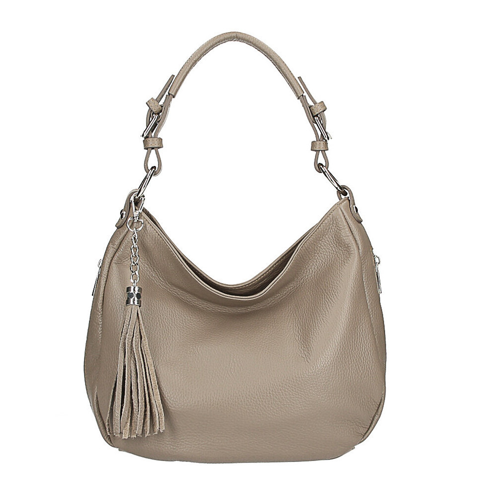 Echt Leder Schultertasche 210 Made in Italy dunkel taupe