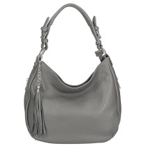 Leather shoulder bag 210 Made in Italy dark gray