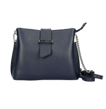 Genuine Leather Shoulder Bag MI211 dark blue Made in Italy