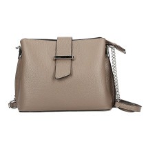 Leder Handtasche MI211 dunkel taupe Made in Italy