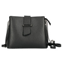 Leder Handtasche MI211 schwarz Made in Italy