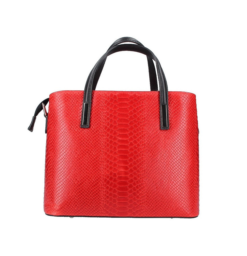 Červená kožená kabelka 960 Made in Italy Červená