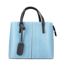 Genuine Leather Handbag 960 light blue