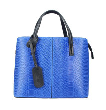 Azurovo modrá kožená kabelka 960