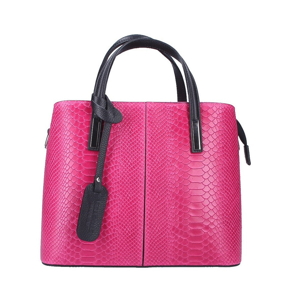 Genuine Leather Handbag 960 fuxia