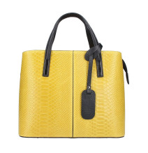 Žltá kožená kabelka 960 Made in Italy
