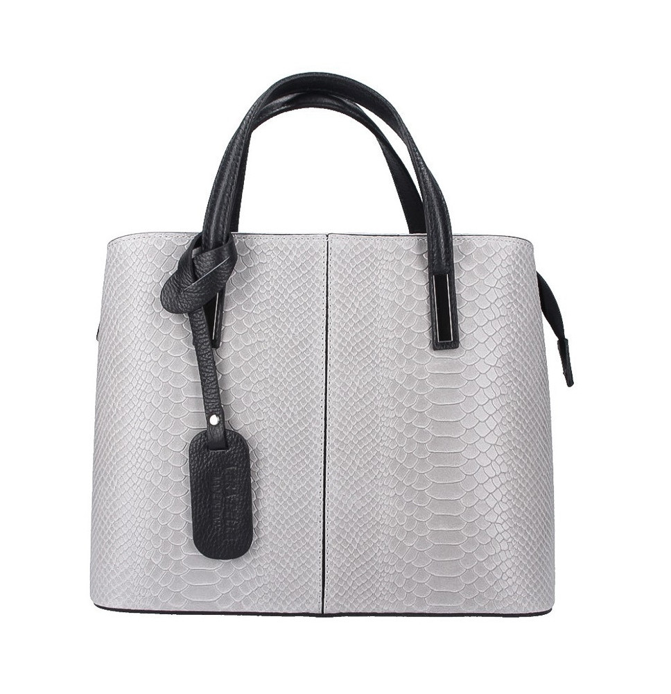 Genuine Leather Handbag 960 gray