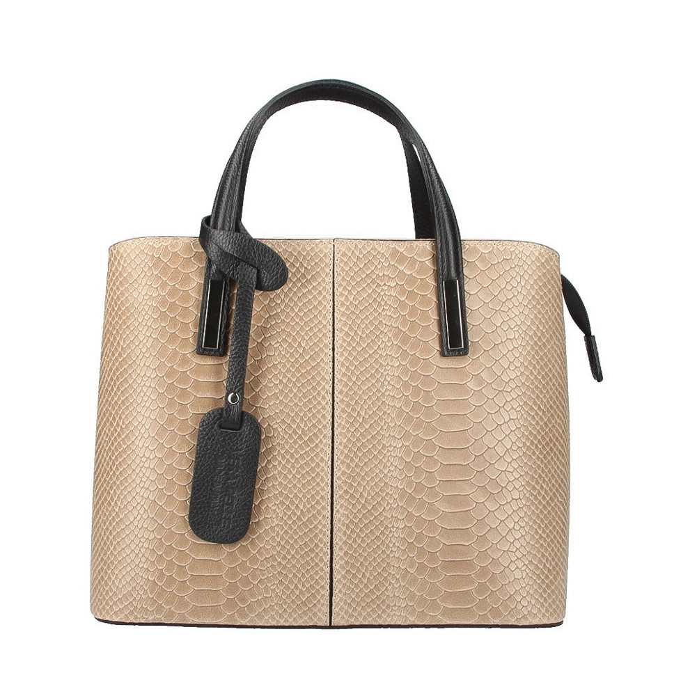 Genuine Leather Handbag 960 taupe