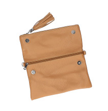 Kožená kabelka 668 strieborná Made in Italy