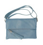 Genuine Leather Handbag 668 light blue Made in Italy
