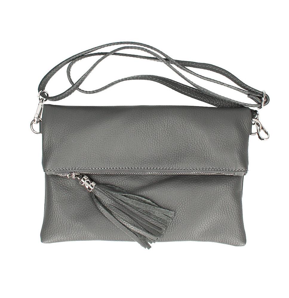 Genuine Leather Handbag 668 dark gray Made in Italy