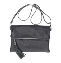 Genuine Leather Handbag 668 black Made in Italy