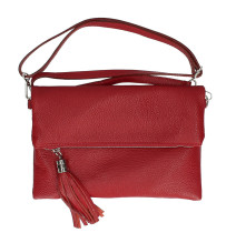 Genuine Leather Handbag 668 dark red Made in Italy