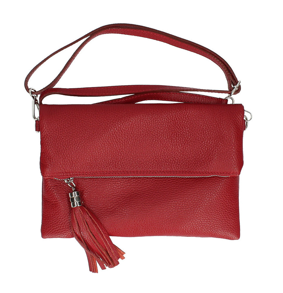 Genuine Leather Handbag 668 dark red Made in Italy