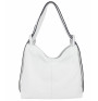 Leather shoulder bag 579 white Made in Italy