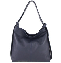 Kožená kabelka na rameno 579 tmavomodrá Made in Italy