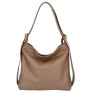 Leather shoulder bag 579 dark taupe Made in Italy