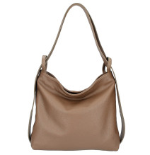 Kožená kabelka na rameno 579 tmavá šedohnedá Made in Italy