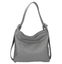 Kožená kabelka na rameno 579 tmavošedá Made in Italy