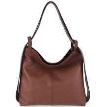 Kožená kabelka na rameno 579 hnedá Made in Italy