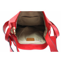 Kožená kabelka na rameno 579 hnedá Made in Italy